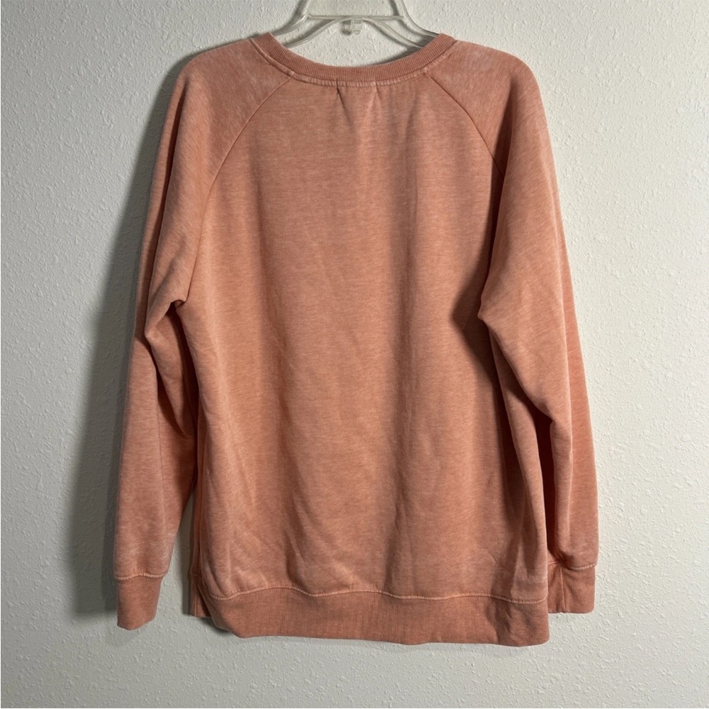 Simply Southern Messy Hair Don’t Care Fleece Sweatshirt Sz M Relaxed Fit Peach - Picture 7 of 12